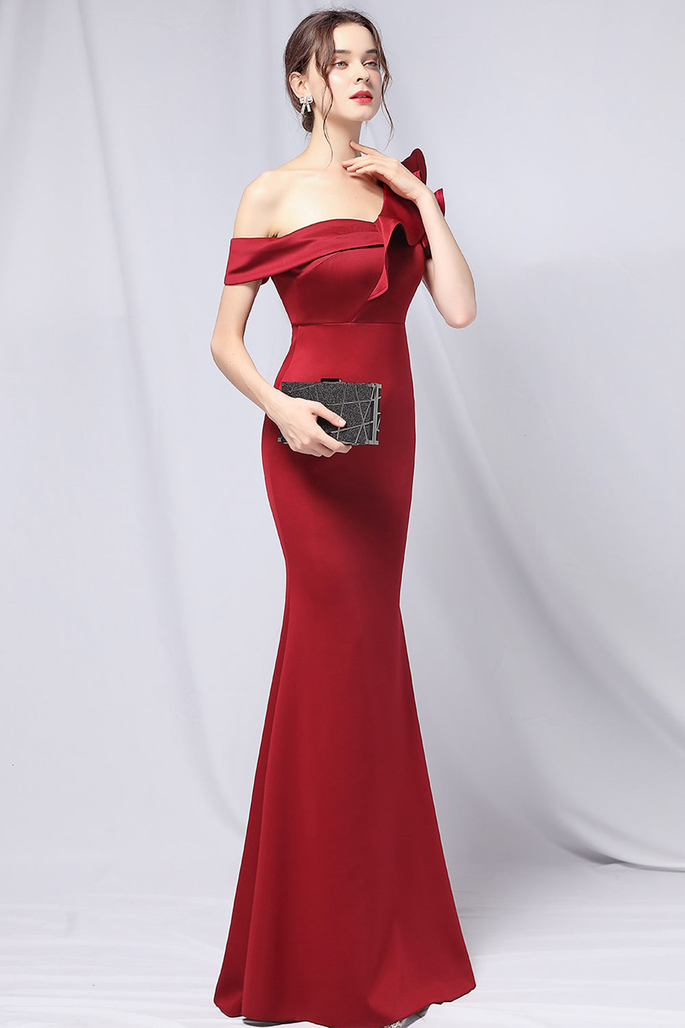 One Shoulder Simple Prom Dress