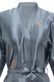 Burgundy Crane Printed Bridal Robe
