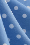 Retro Polka Dots Halter Open Back Dress