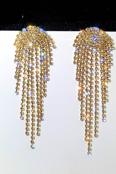 Amazon.com: HUJUON Elegant Long Rhinestone Chain Earrings