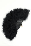 Gatsby Black Feather Folding Fan