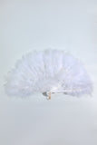 Gatsby Black Feather Folding Fan