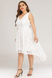 Lace Asymmetrical Plus Size Dress