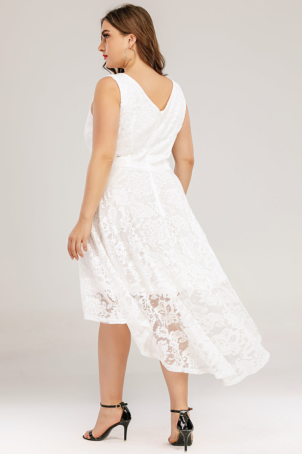 Lace Asymmetrical Plus Size Dress