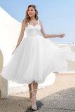 Sky Blue A Line Tulle Cocktail Dress with Lace Up Back