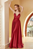 Burgundy Spaghetti Straps Simple Bridesmaid Dress