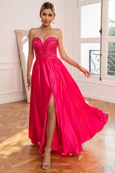 パーティードレス Strapless Asymmetric Fuchsia Prom Dress Strapless Asymmetric Fuchsia Prom Dress | Runway Catalog