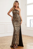 Dark Gold Sequin Mermaid Long Prom Dress