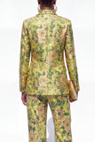 Blue 2 Piece Notch Lapel One Button Women Suits
