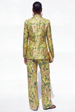 Blue 2 Piece Notch Lapel One Button Women Suits