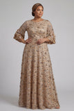 Sparkly A Line Twilight Beaded Sequin Plus Size Mother Of The Bride Dress