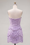 Pearl Floral Sweetheart Pink Bodycon Short Homecoming Dress with Beading