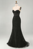 Purple Sweetheart Neck Mermaid Prom Dress With Appliques
