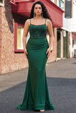 Mermaid Halter Dark Red Prom Dress with Appliques
