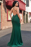 Mermaid Halter Dark Red Prom Dress with Appliques
