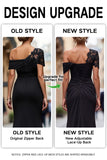 Black Long Mermaid Asymmetrical Mother of the Bride Dress with Appliques