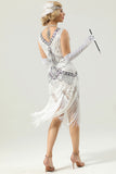 Red & Black Glitter Fringe 1920s Flapper Dress