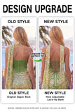 Green Bodycon Sweetheart Corset Sequins Homecoming Dress with Neck Scarf