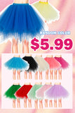 [US WAREHOUSE]80's Tutu Skirt Layered Tulle Halloween Petticoat-Random Color