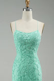 Mint Mermaid Long Prom Dress with Appliques