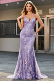 Sparkly Mermaid Lilac Long Prom Dress