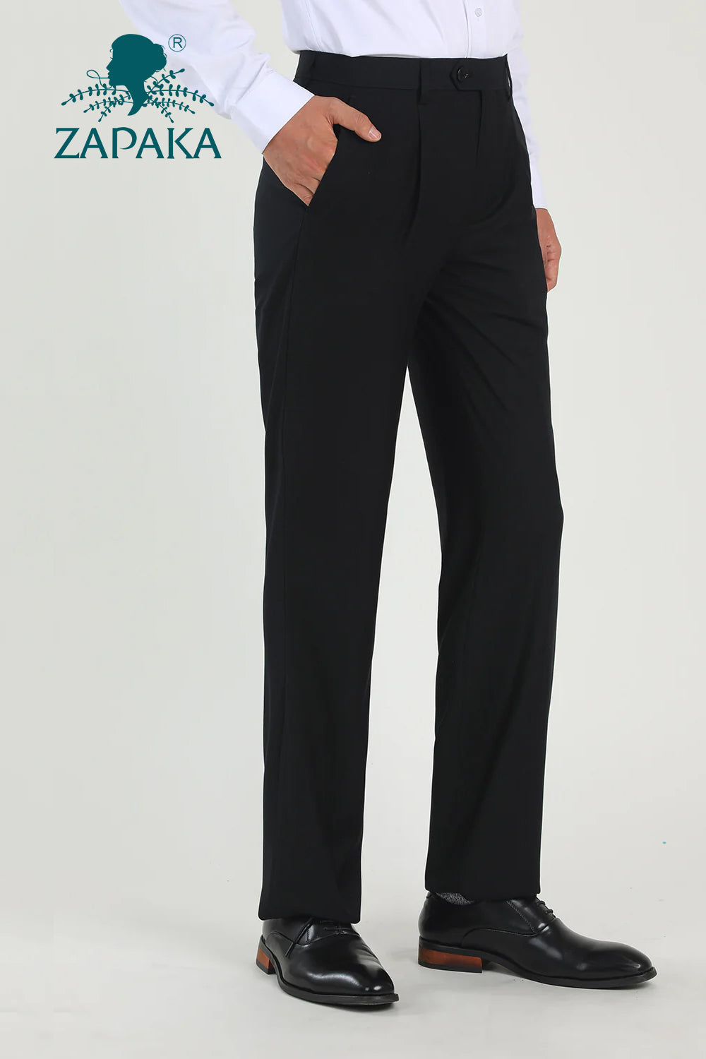 ZAPAKA Black High Waisted Suit Pants Mens For Wedding, Black / S ZAPAKA Black High Waisted Suit Pants Mens For Wedding, Black / S
