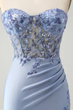 Glitter Lilac Strapless Sequined Appliques Strapless Tight Homecoming Dress