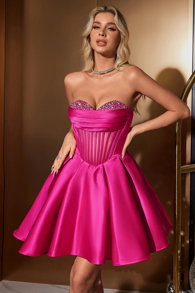 Fuchisa Strapless Tight Corset Short Cocktail Dresses main image 0