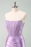 Sparky Purple Strapless Bodycon Short Homecoming Dress