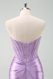 Sparkly Purple Strapless Bodycon Short Homecoming Dress