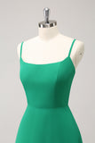 Elegant Green A Line Spaghetti Straps Bridesmaid Dress