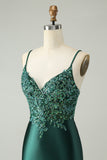 Glitter Dark Green Tight V Neck Short Homecoming Dress with Sequins