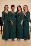 Dark Green Mermaid Chiffon Long Sleeves Choir Dress
