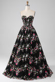 Luxurious A Line Sweetheart Champagne Corset Prom Dress with Appliques