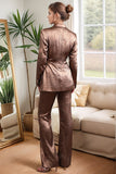 Golden 2 Piece Women's Suits with Belt