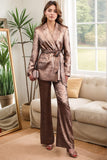 Golden 2 Piece Women's Suits with Belt