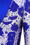 Royal Blue Shawl Lapel Jacquard Men's Prom Blazer