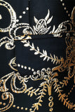 Black Golden Notched Lapel Jacquard Men's Blazer