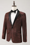 Shawl Lapel Brown One Button Men's Blazer