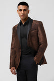 Brown Shawl Lapel One Button Men's Prom Blazer