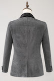 Grey Shawl Lapel Single Breasted Men's Prom Blazer