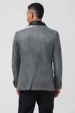 Sparkly Grey Shawl Lapel Slim Fit Men's Prom Blazer