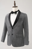 Grey Shawl Lapel Single Breasted Men's Prom Blazer