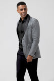 Sparkly Grey Shawl Lapel Slim Fit Men's Prom Blazer