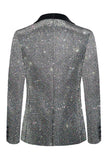 Sparkly Grey Shawl Lapel Slim Fit Men's Prom Blazer