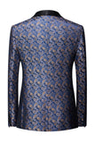 Navy Print Men's Formal Blazer