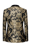 Black Golden Embroidery Men's Blazer