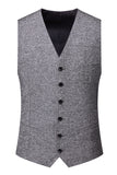 Grey Double Breasted 3 Pieces Men's Suit