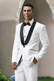 White Shawl Lapel One Button 3 Piece Men's Prom Suits