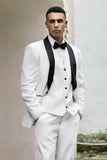 White Shawl Lapel One Button 3 Piece Men's Prom Suits